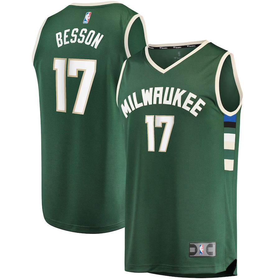 Men Milwaukee Bucks #17 Hugo Besson Fanatics Branded Green Fast Break Replica NBA Jersey->milwaukee bucks->NBA Jersey